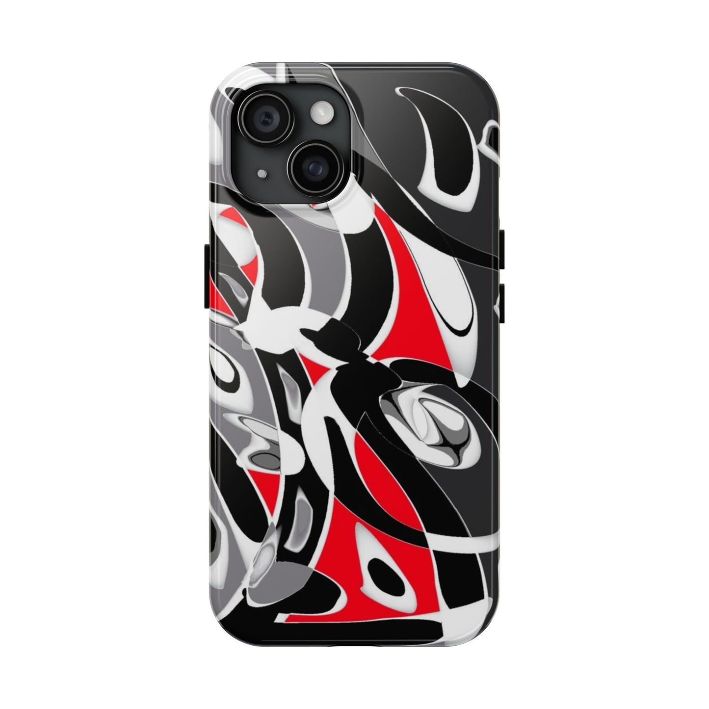 Phone Case - Calligraphy Design in Gray, White, and Red