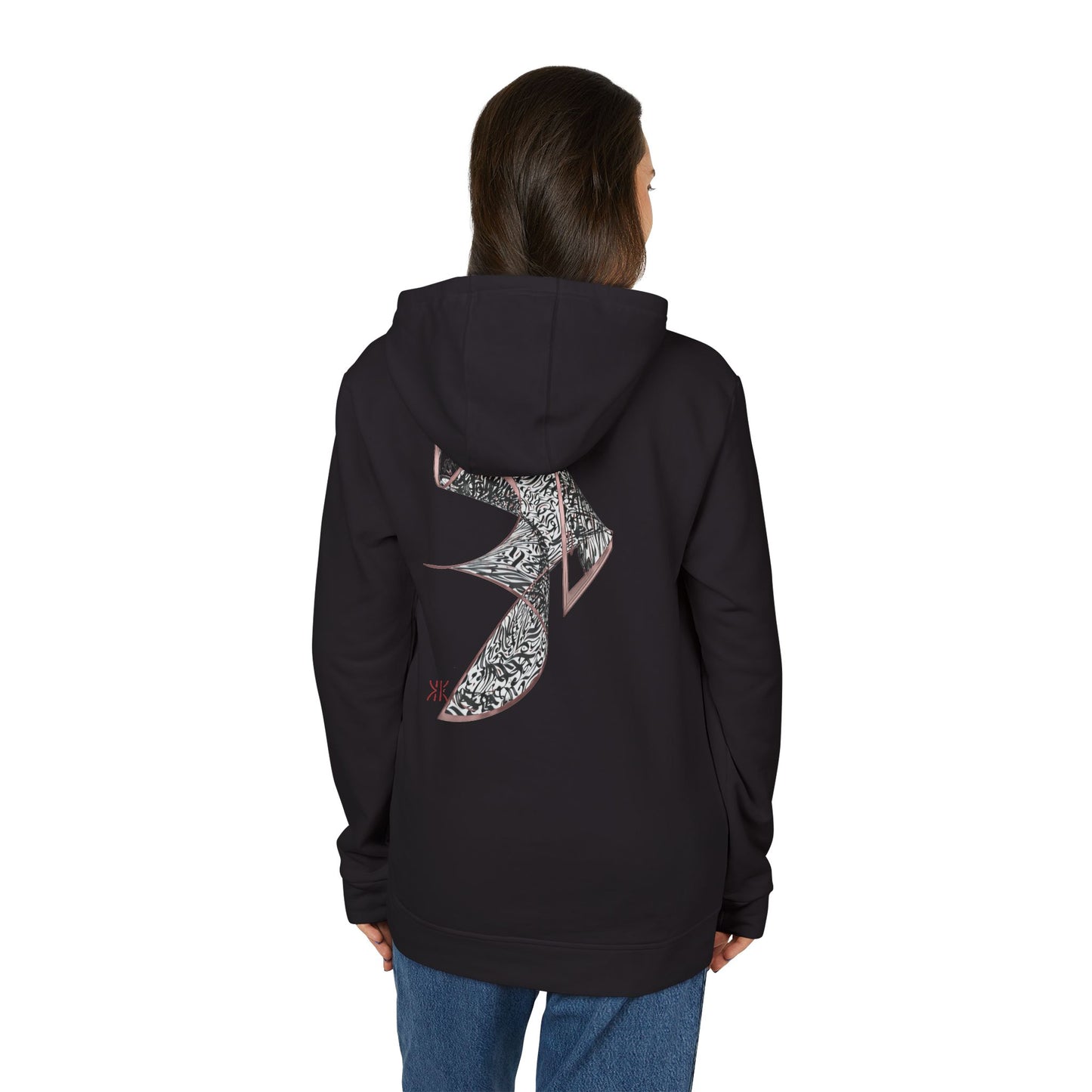 Kalli K X Adidas Unisex Fleece Hoodie- modern calligraphy.