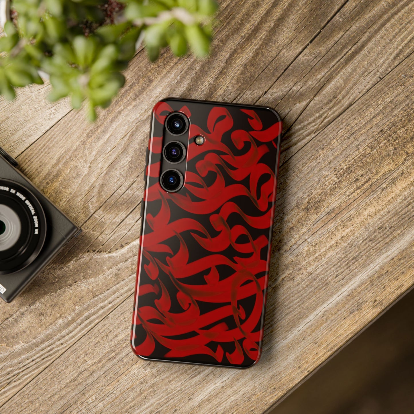 Phone Case Bold Red Persian Calligraphy Design