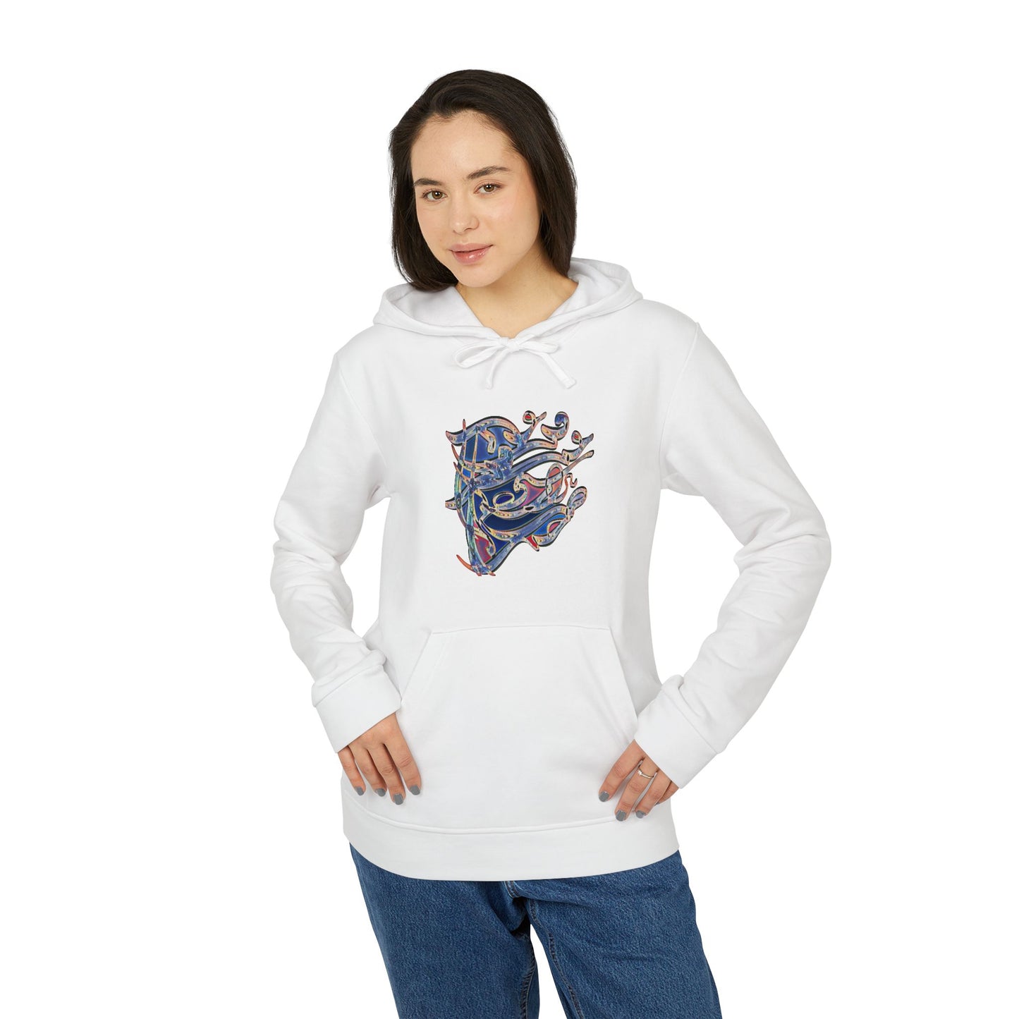 Copy of Fleece Hoodie with Modern Calligraphy Adidas Design