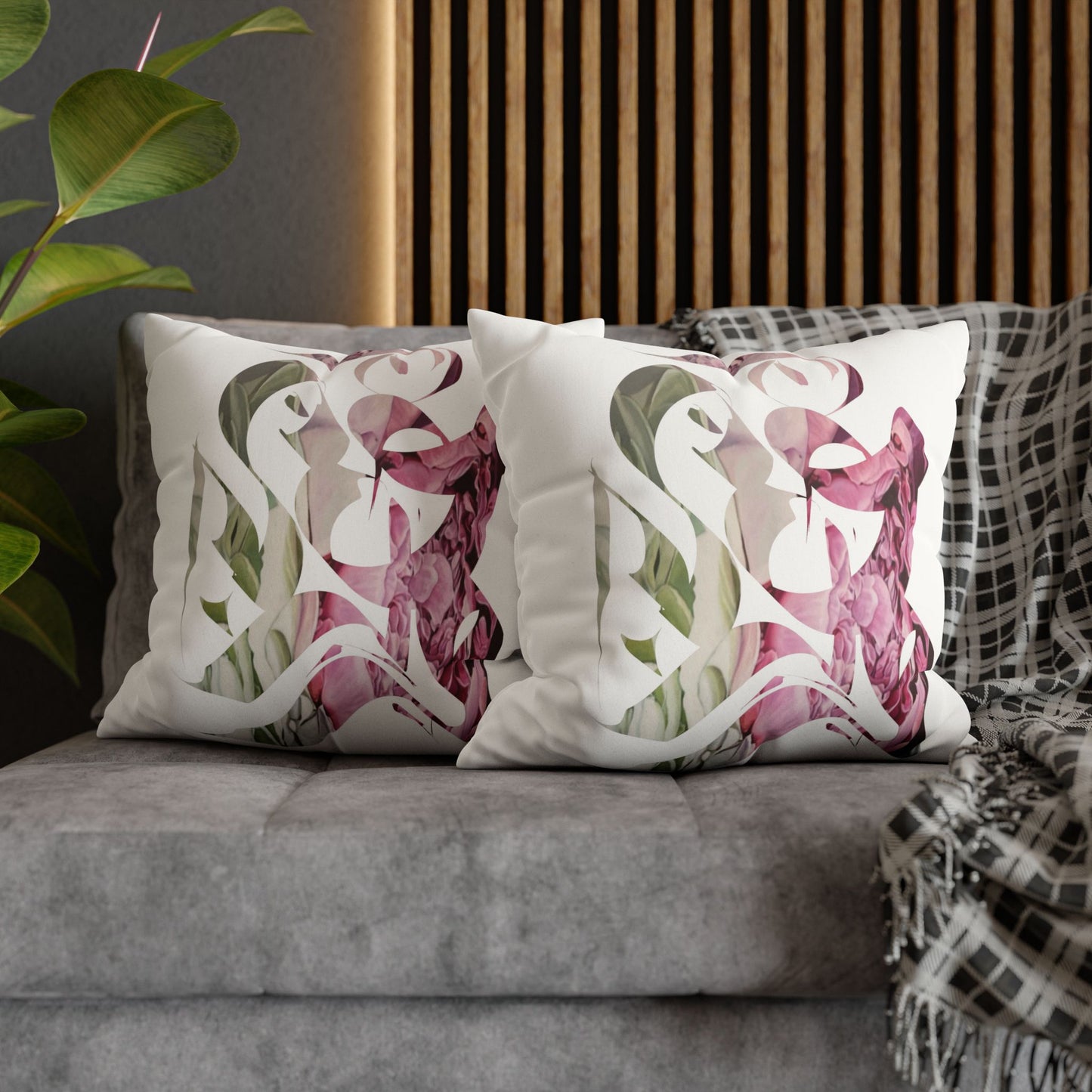 Square Pillowcase - Flora Persian Calligraphy Home Design Cushion