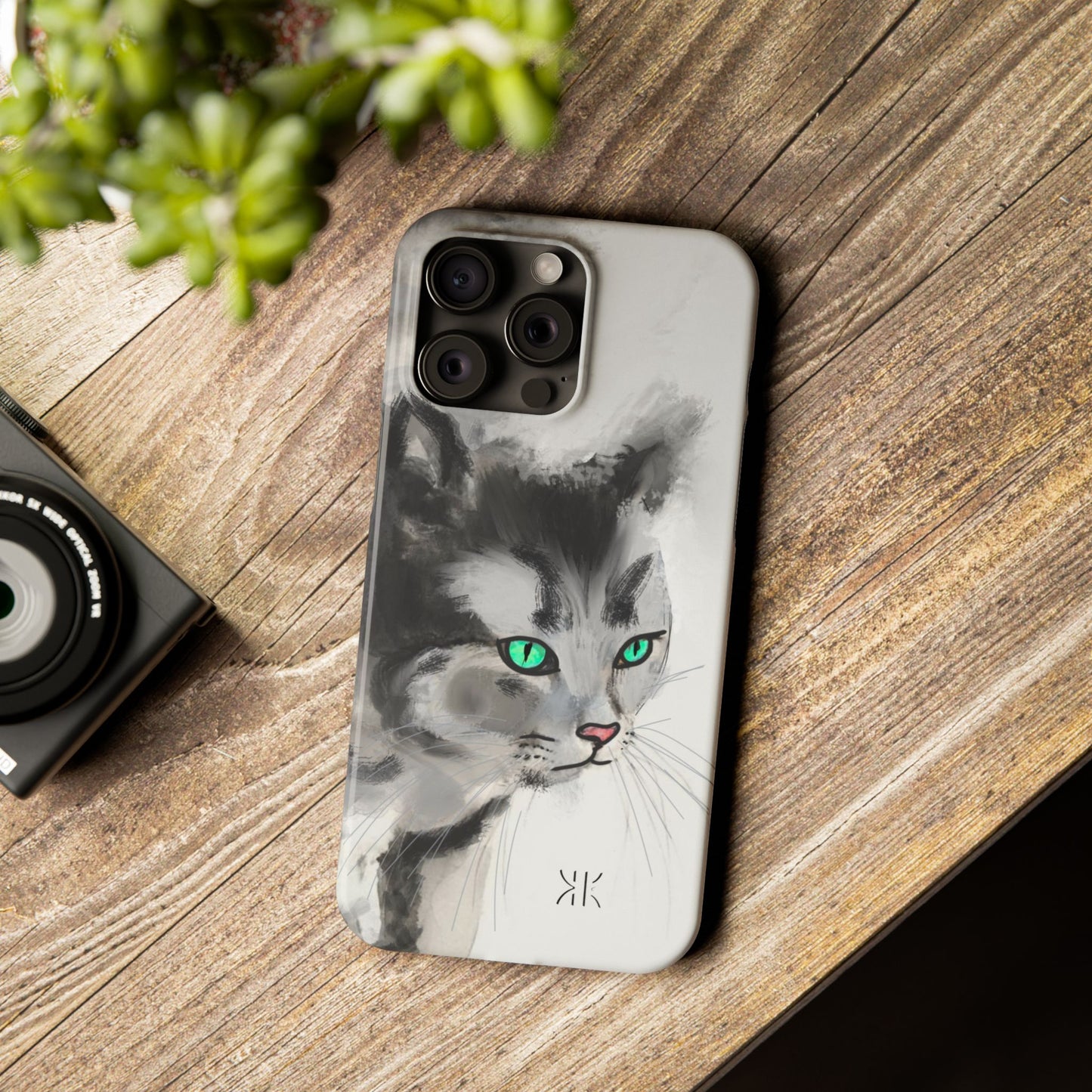 Modern Art Ink water painting  Slim Phone Case