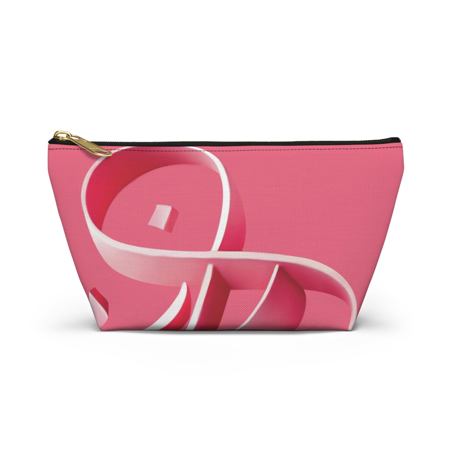 Pink ribbon Accessory Pouch w T-bottom