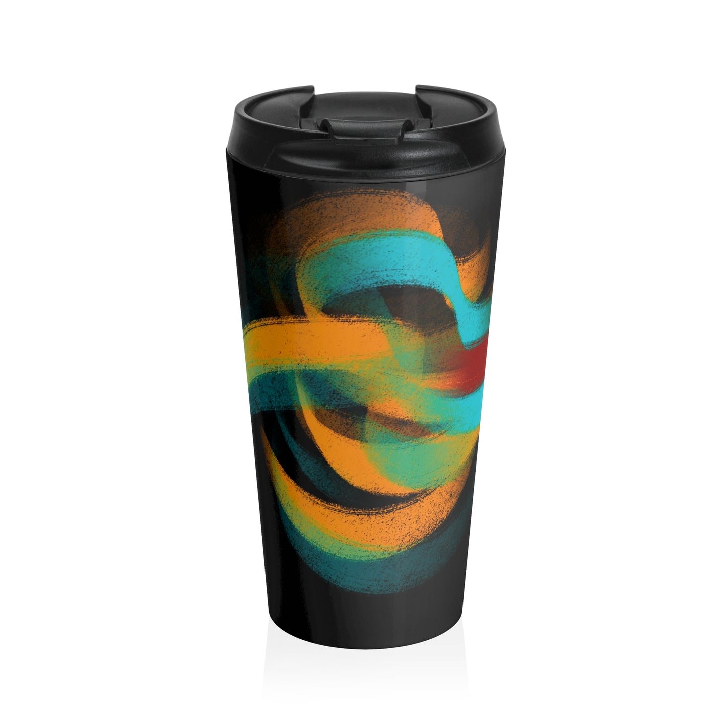 Chic Black Calligraphy Stainless Steel Travel Mug