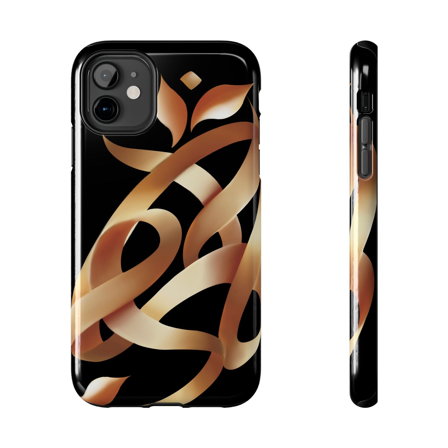 Gold Ribbon Phone Case Persian Calligraphy Modern Handwriting