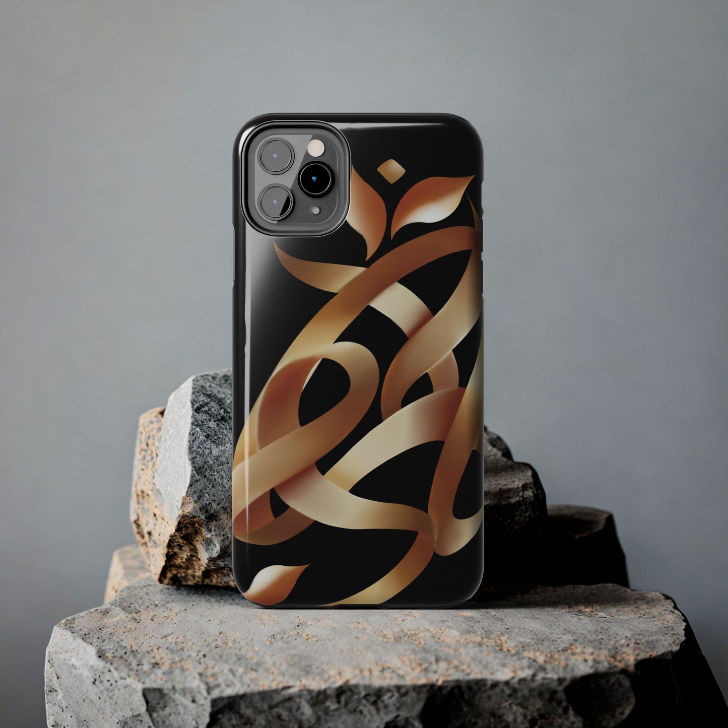 Gold Ribbon Phone Case Persian Calligraphy Modern Handwriting