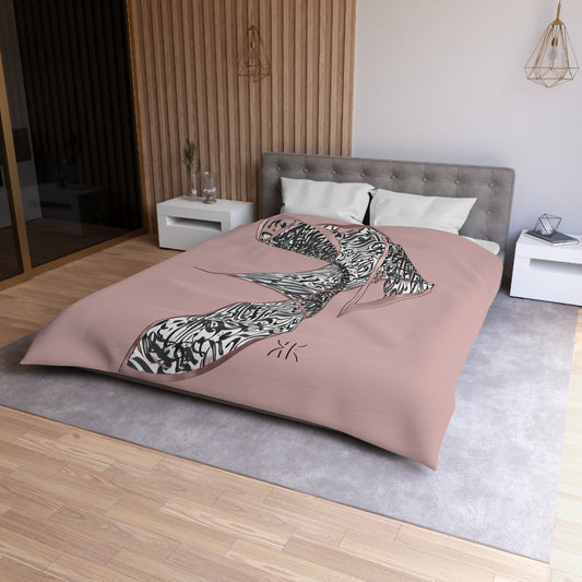 Kalli K Serenity Microfiber Duvet Cover – Elegant Modern Calligraphy design for your Bedrooms