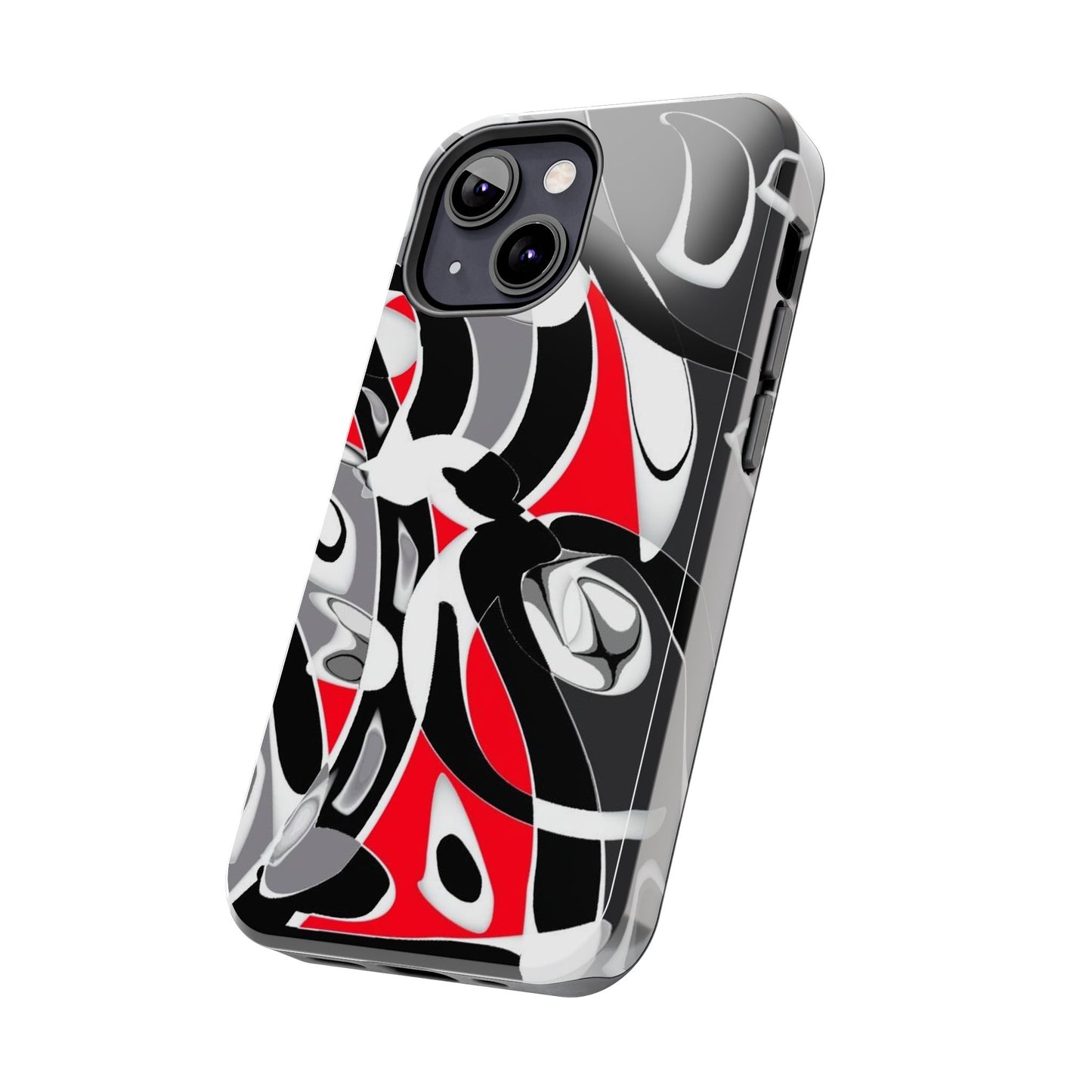 Phone Case - Calligraphy Design in Gray, White, and Red