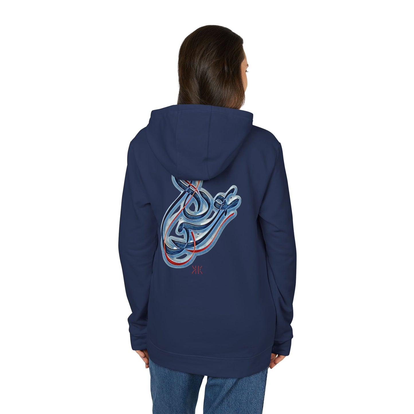 Kalli K X Adidas Unisex Fleece Hoodie-Modern Calligraphy LOVE