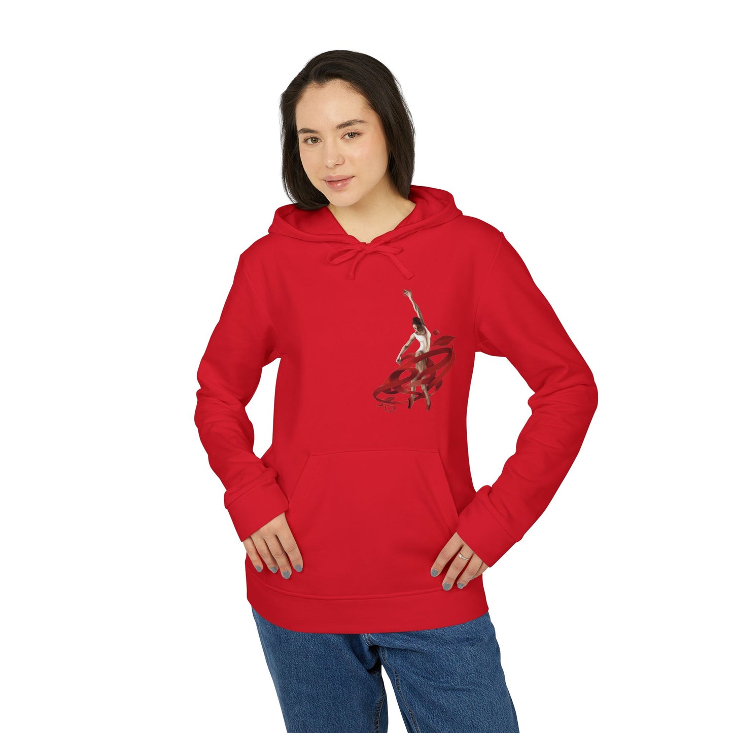 Kalli K X Adidas Unisex Fleece Hoodie- Ballerina and ribbon