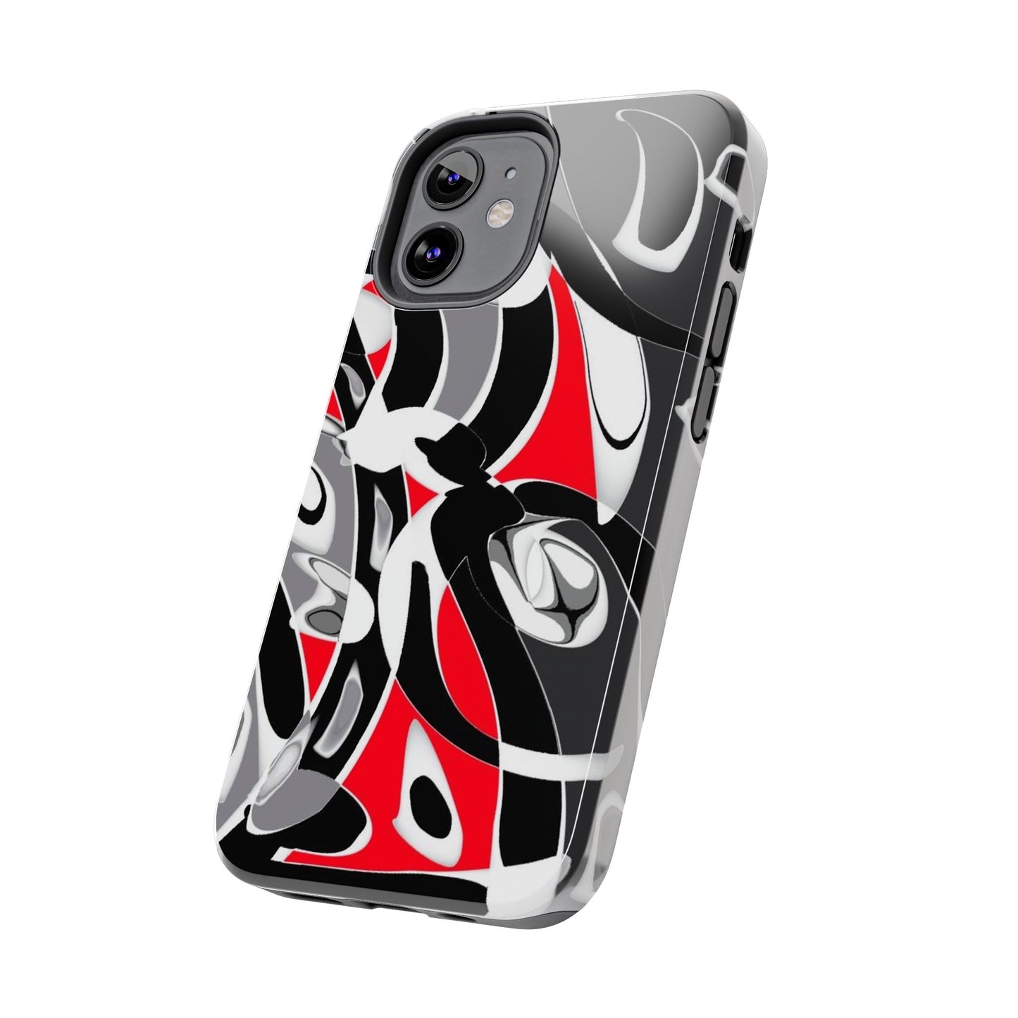 Phone Case - Calligraphy Design in Gray, White, and Red