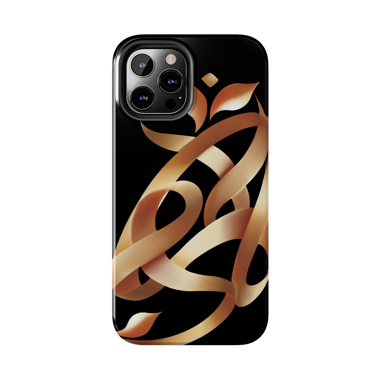 Gold Ribbon Phone Case Persian Calligraphy Modern Handwriting