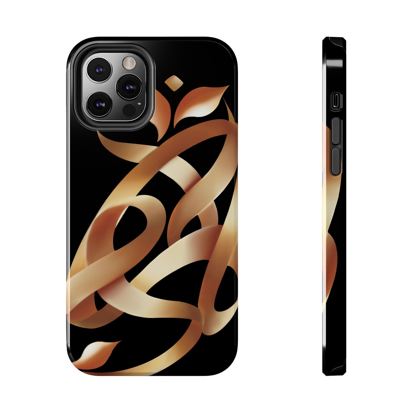 Gold Ribbon Phone Case Persian Calligraphy Modern Handwriting