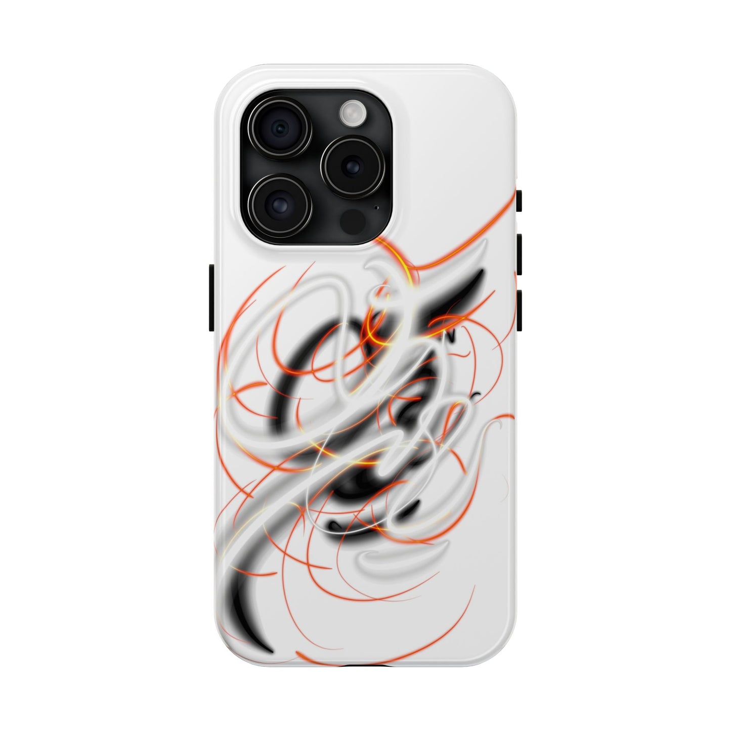 Phone Case Electric Persian Calligraphy Design in Grey