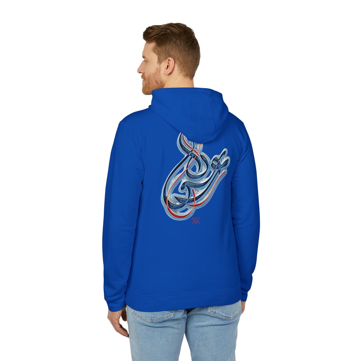 Kalli K X Adidas Unisex Fleece Hoodie-Modern Calligraphy LOVE