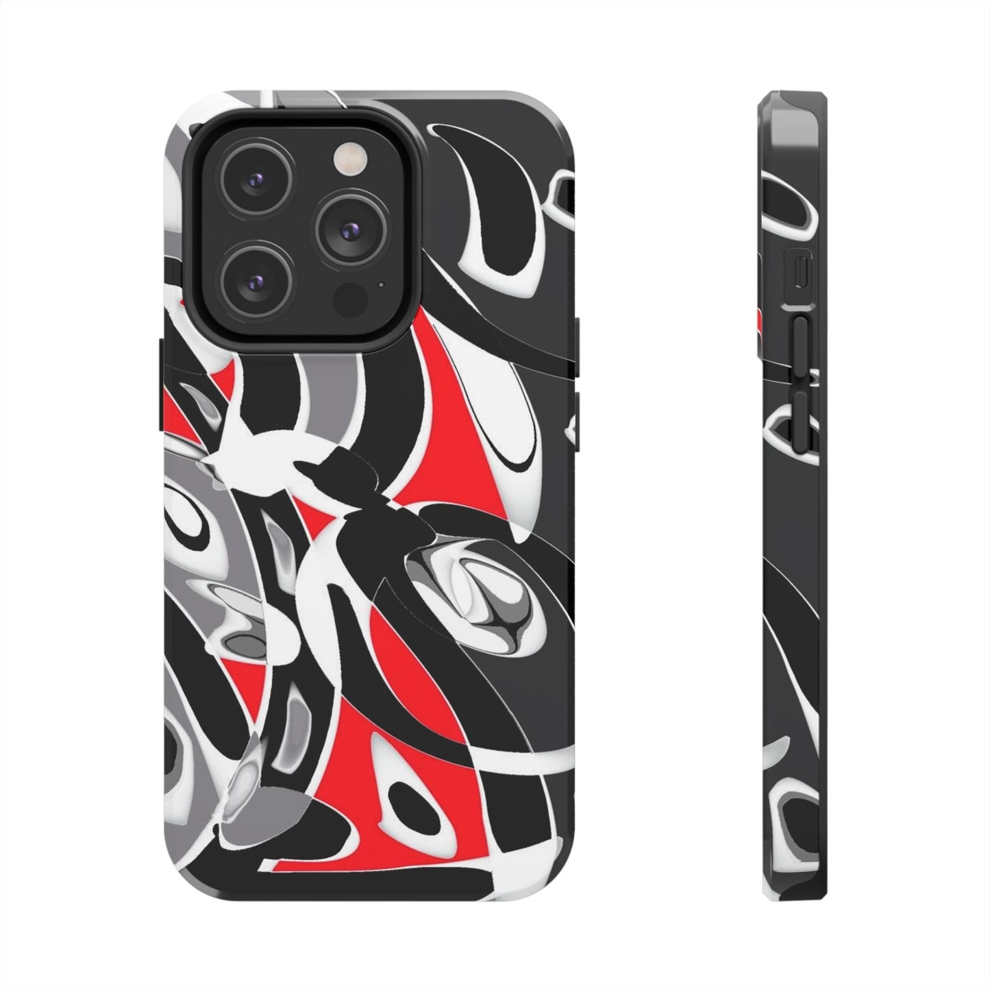 Phone Case - Calligraphy Design in Gray, White, and Red