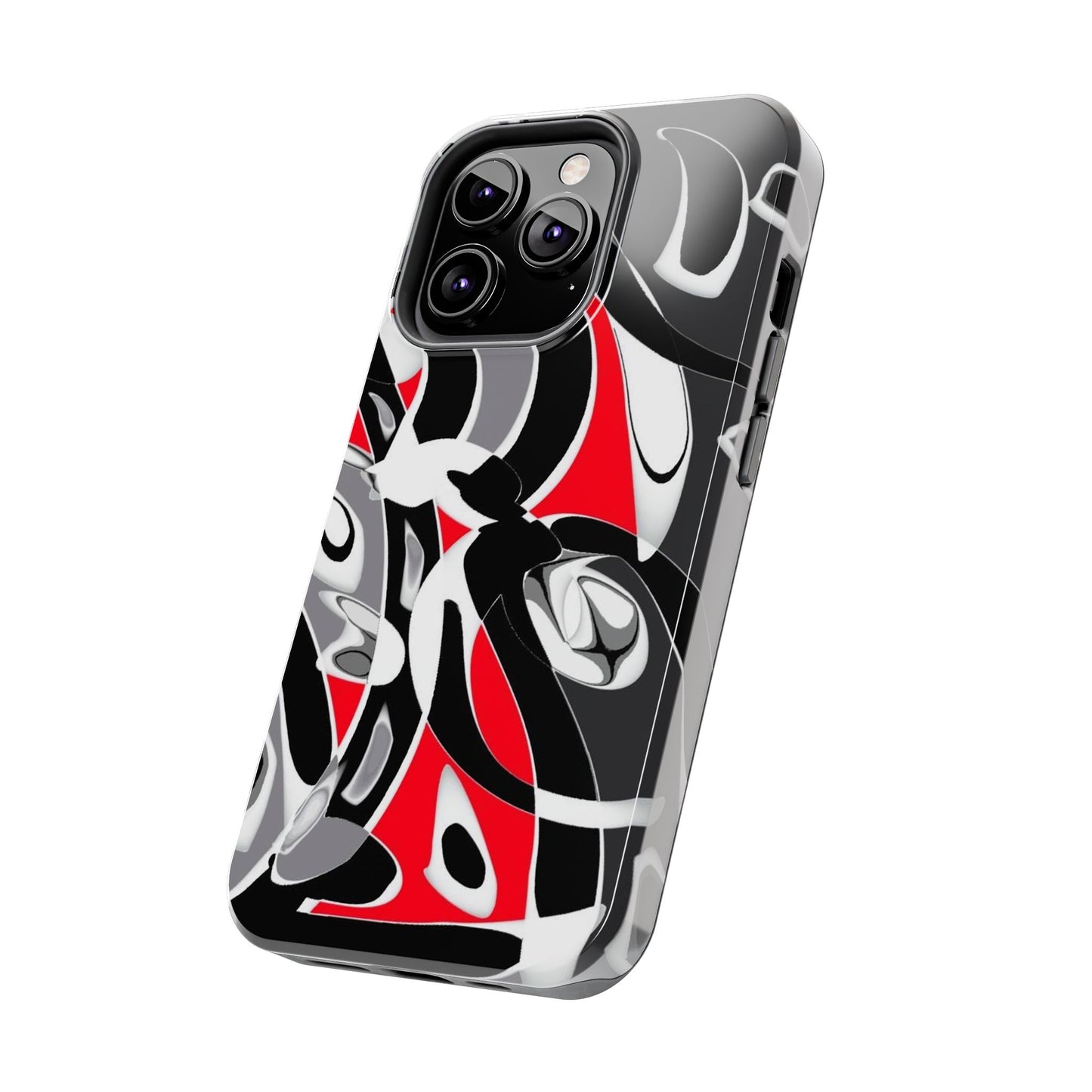 Phone Case - Calligraphy Design in Gray, White, and Red