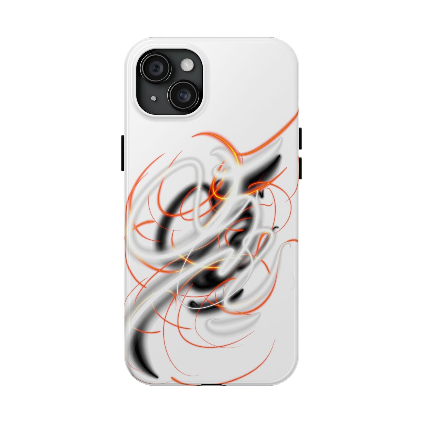 Phone Case Electric Persian Calligraphy Design in Grey