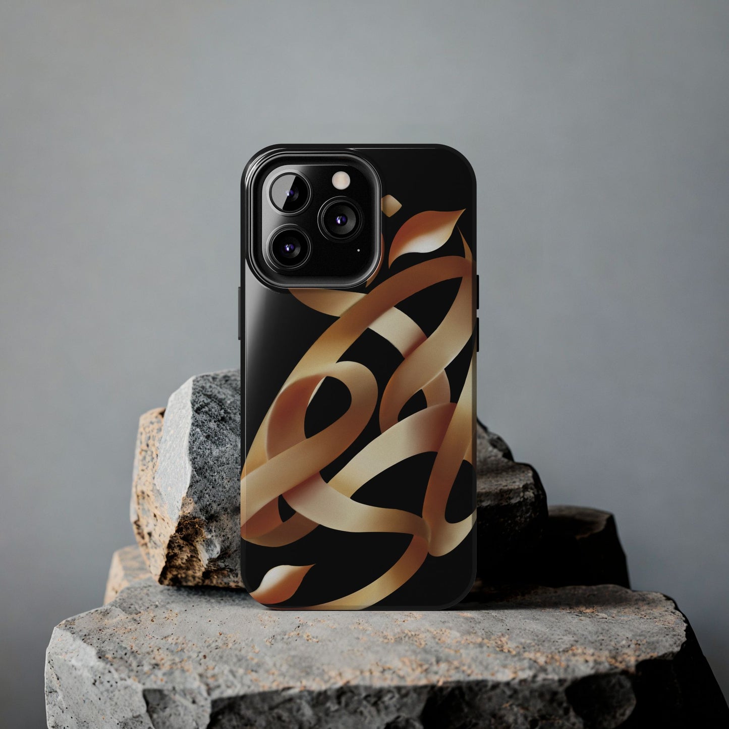 Gold Ribbon Phone Case Persian Calligraphy Modern Handwriting