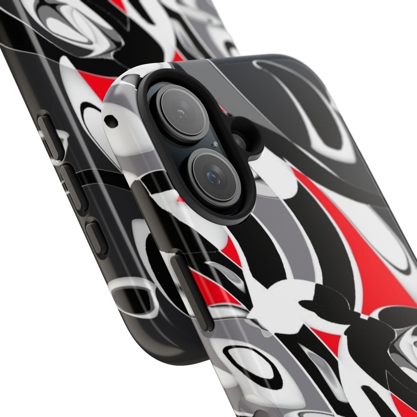 Phone Case - Calligraphy Design in Gray, White, and Red