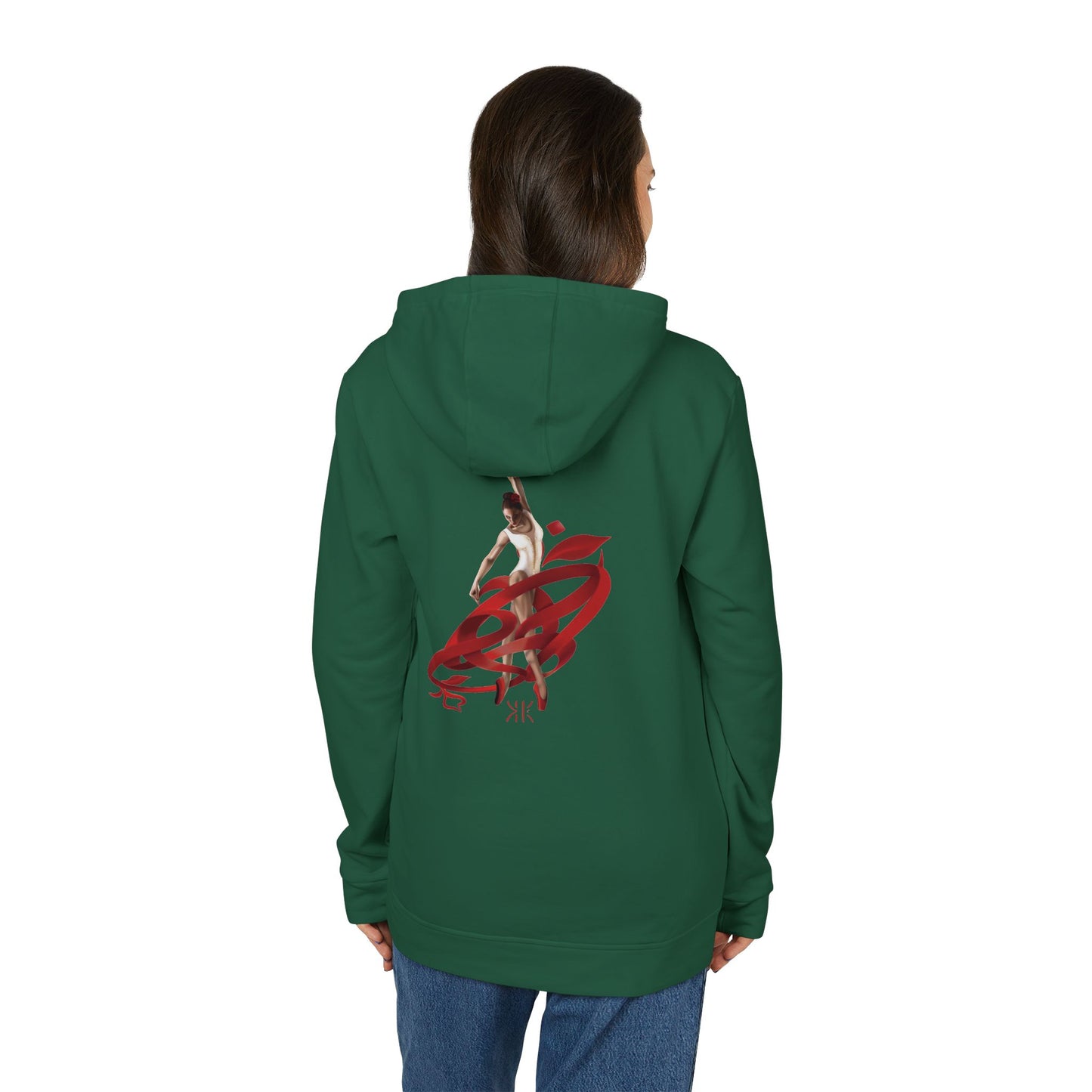 Kalli K X Adidas Unisex Fleece Hoodie- Ballerina and ribbon