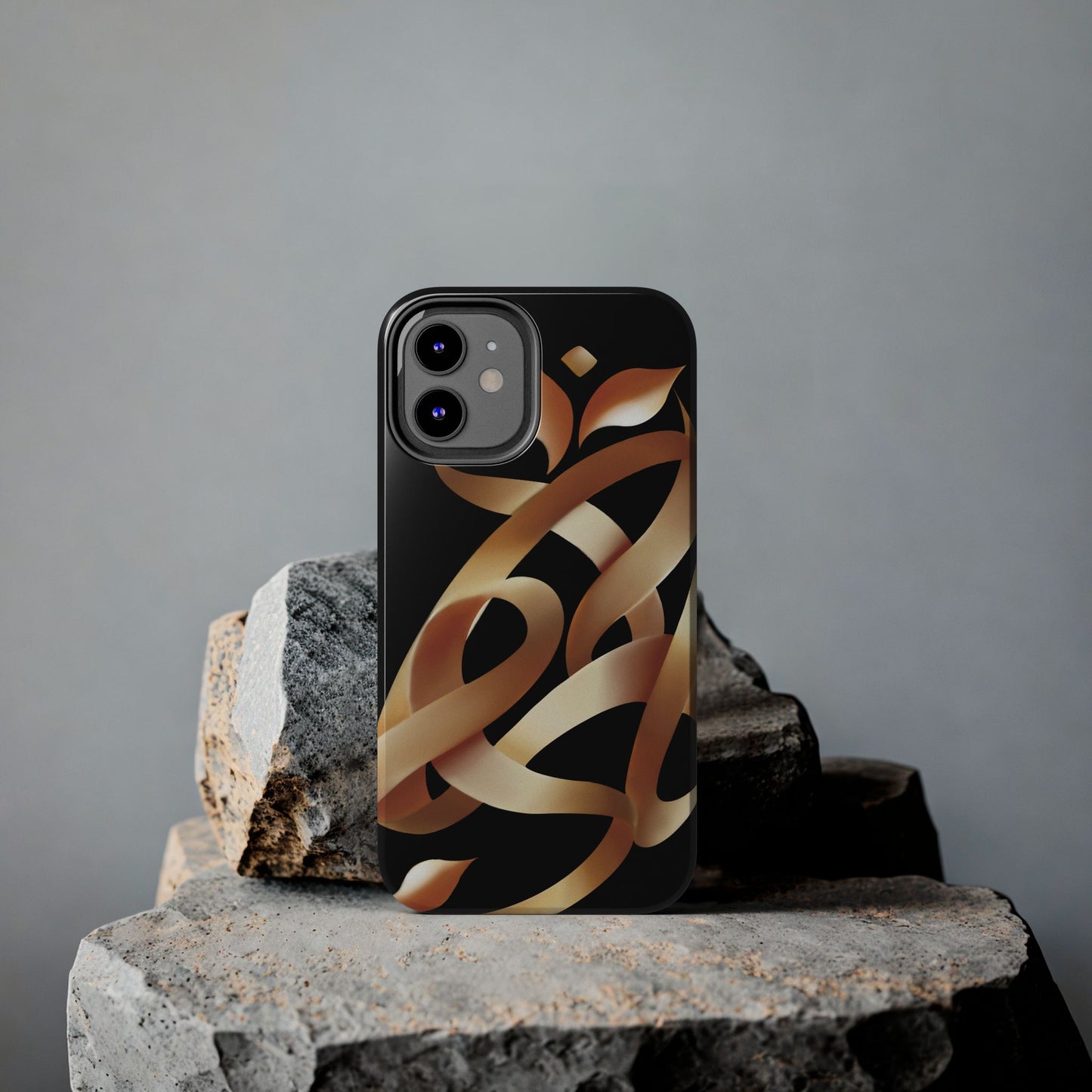 Gold Ribbon Phone Case Persian Calligraphy Modern Handwriting