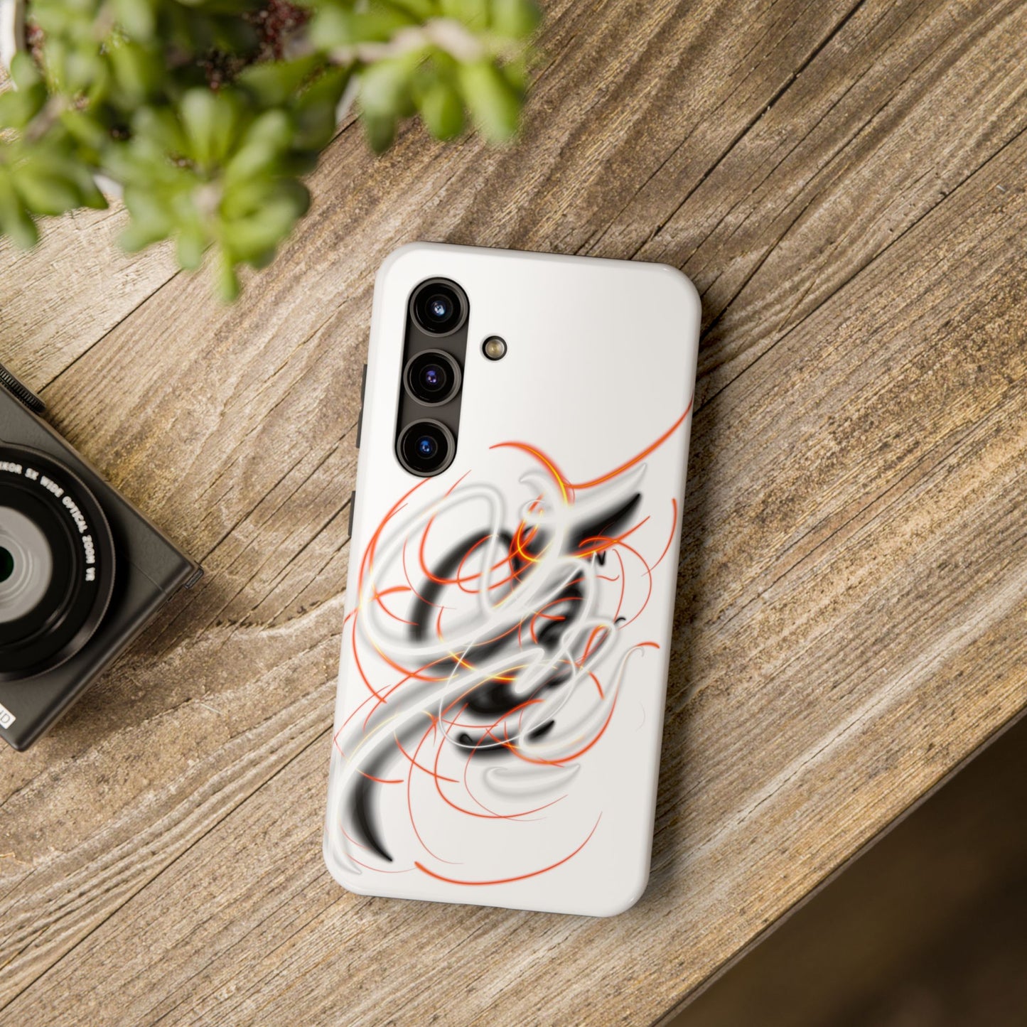 Phone Case Electric Persian Calligraphy Design in Grey