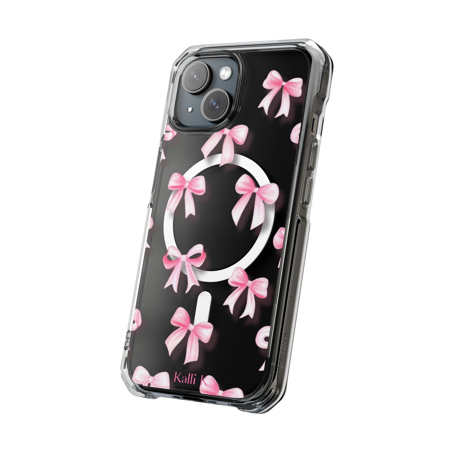 Pink Bows🎀 Magnetic Clear Impact Cases with Pink Bow Design | Stylish Phone Protection, Gifts for Her, Trendy Accessories, Birthday Gifts, Cute Tech