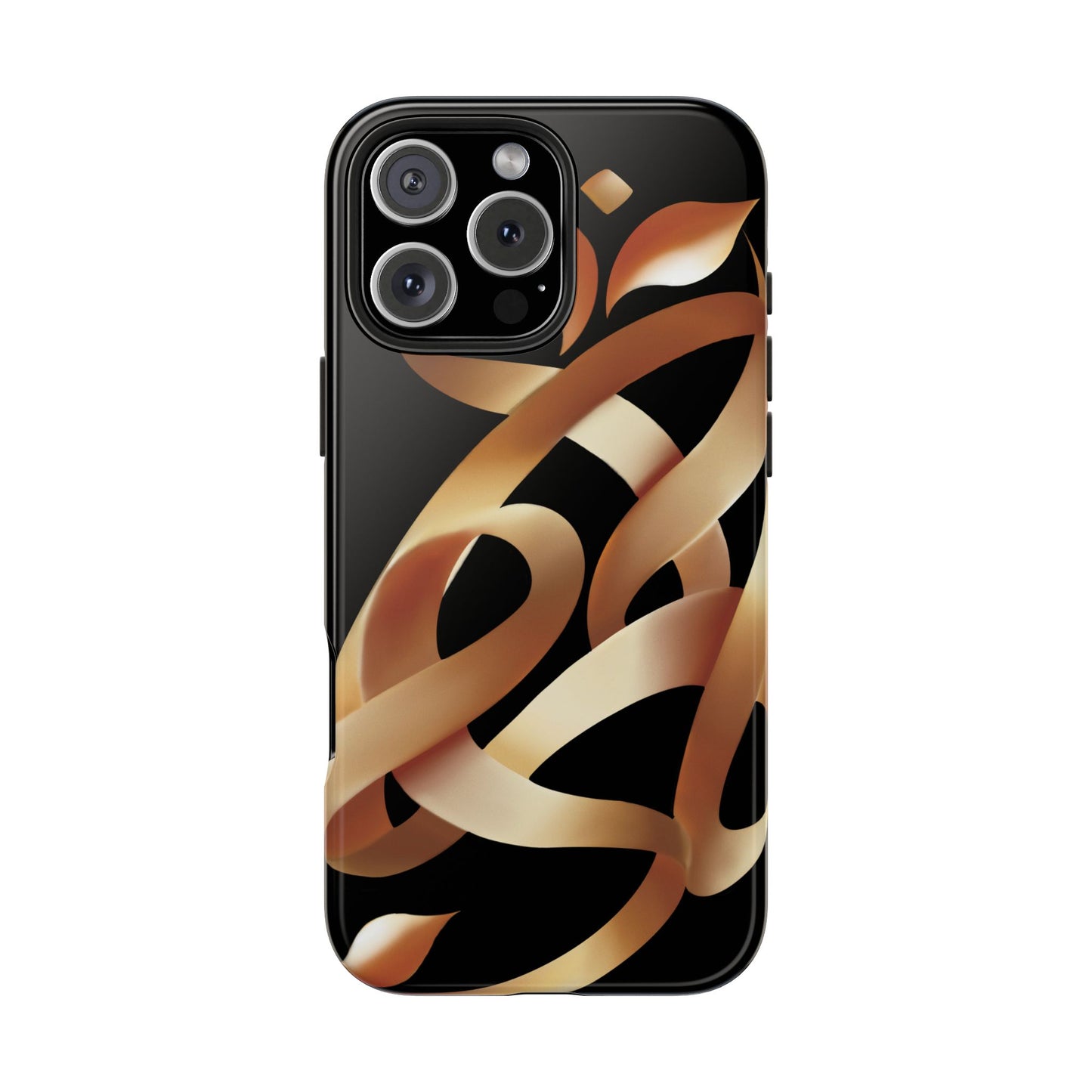 Gold Ribbon Phone Case Persian Calligraphy Modern Handwriting