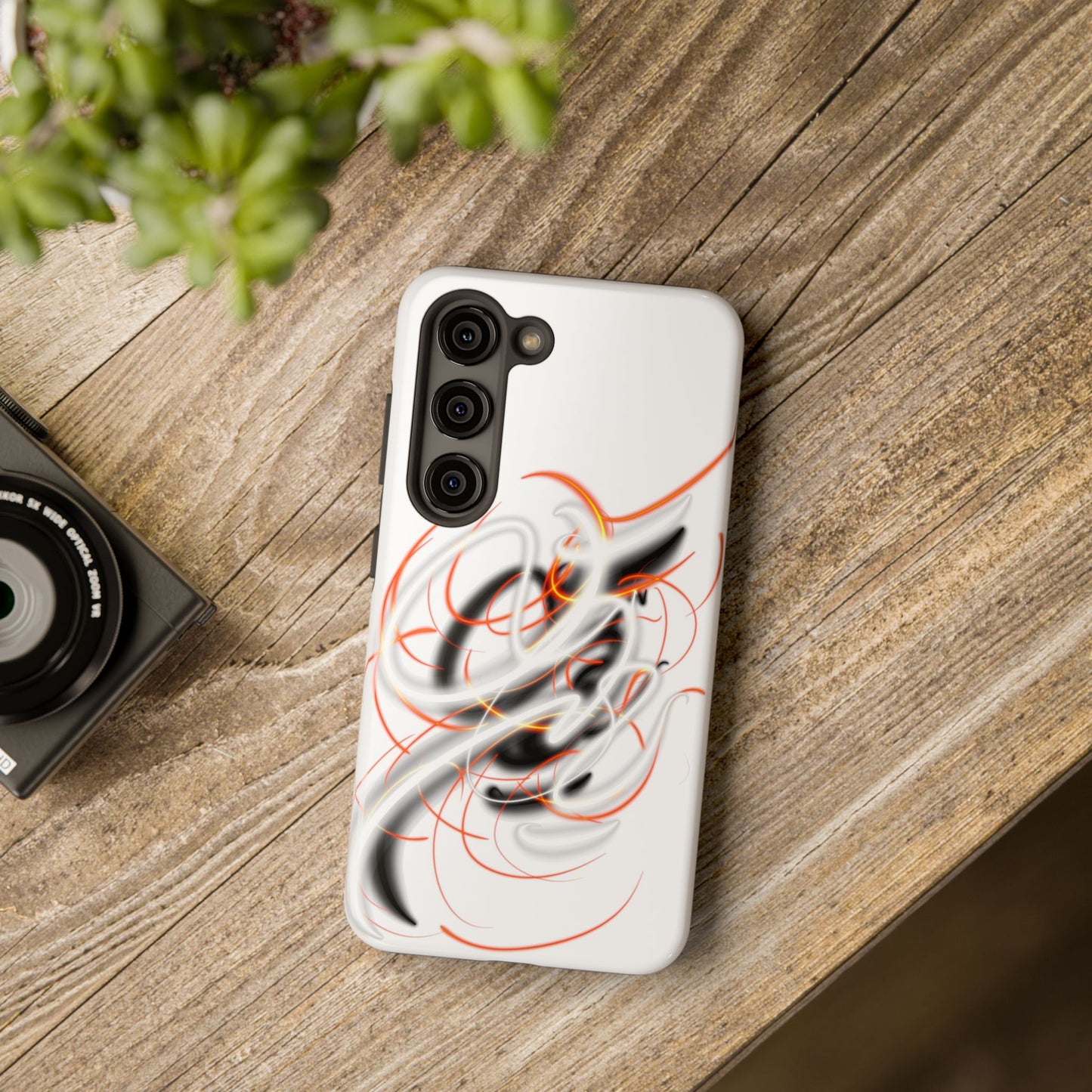 Phone Case Electric Persian Calligraphy Design in Grey