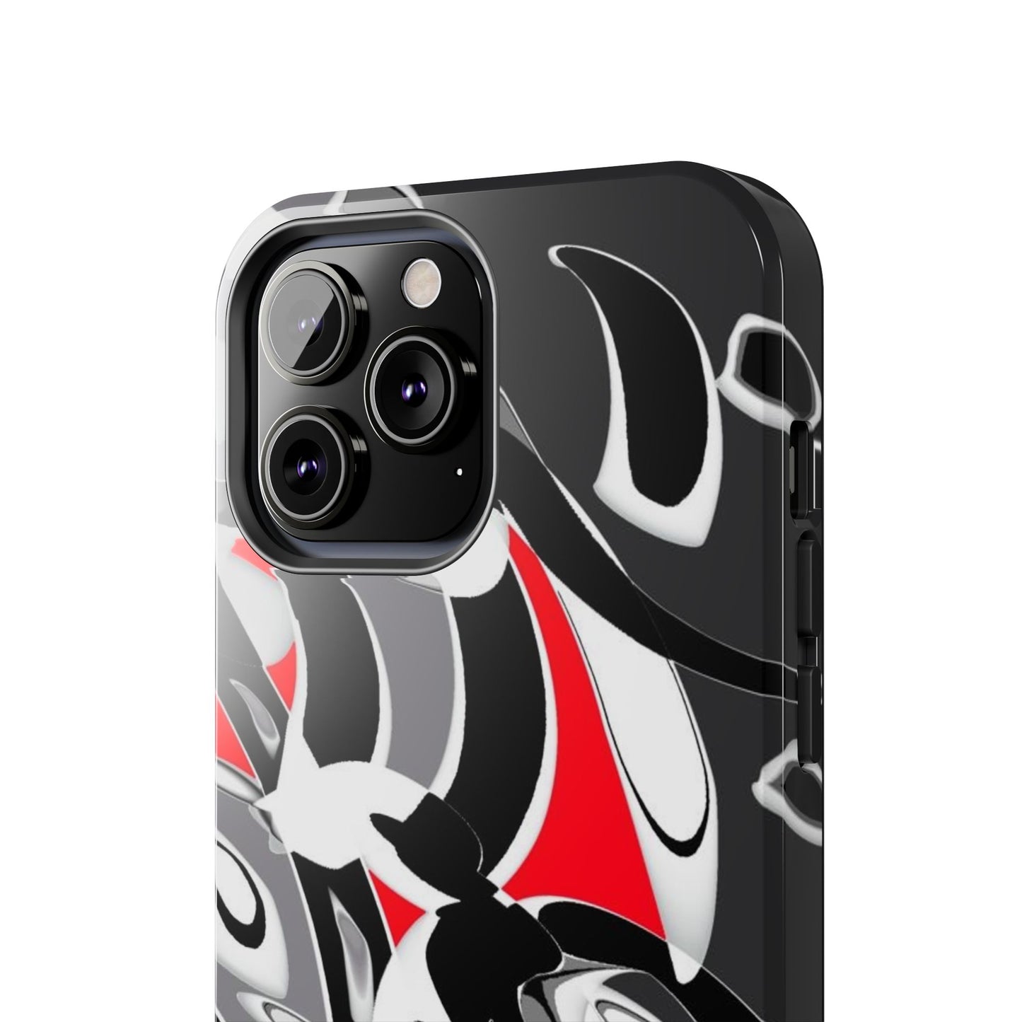 Phone Case - Calligraphy Design in Gray, White, and Red