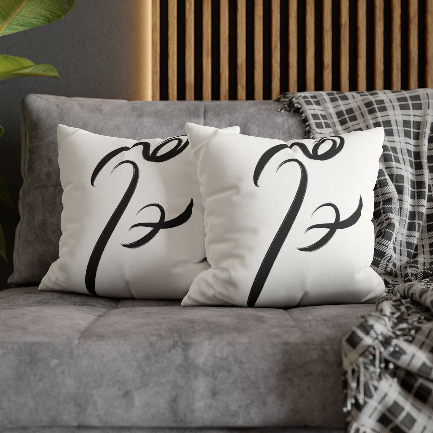 Hich Calligraphy beauty Faux Suede Square Pillow Cover