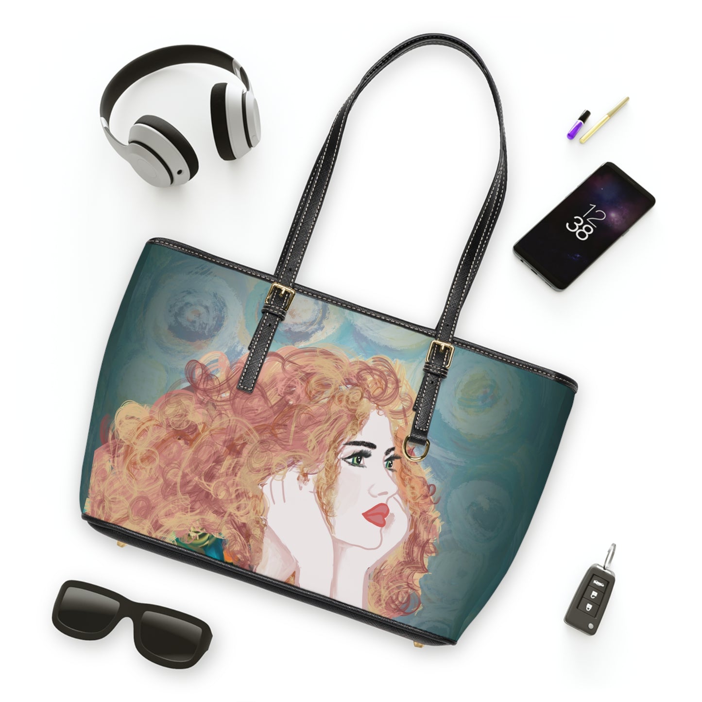 Elegant PU Leather Purse with Artistic hand drawn Design