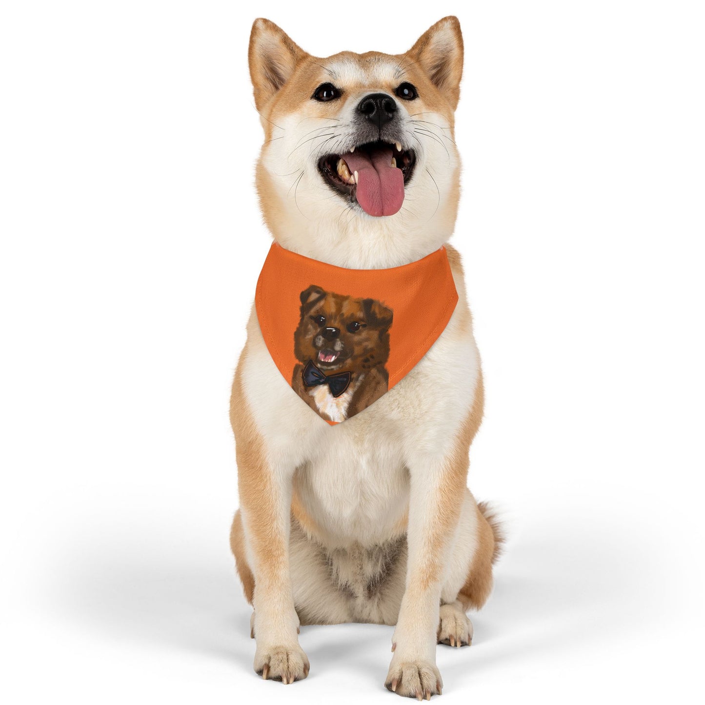 Baghlava Pet Bandana Collar with Dog Portrait