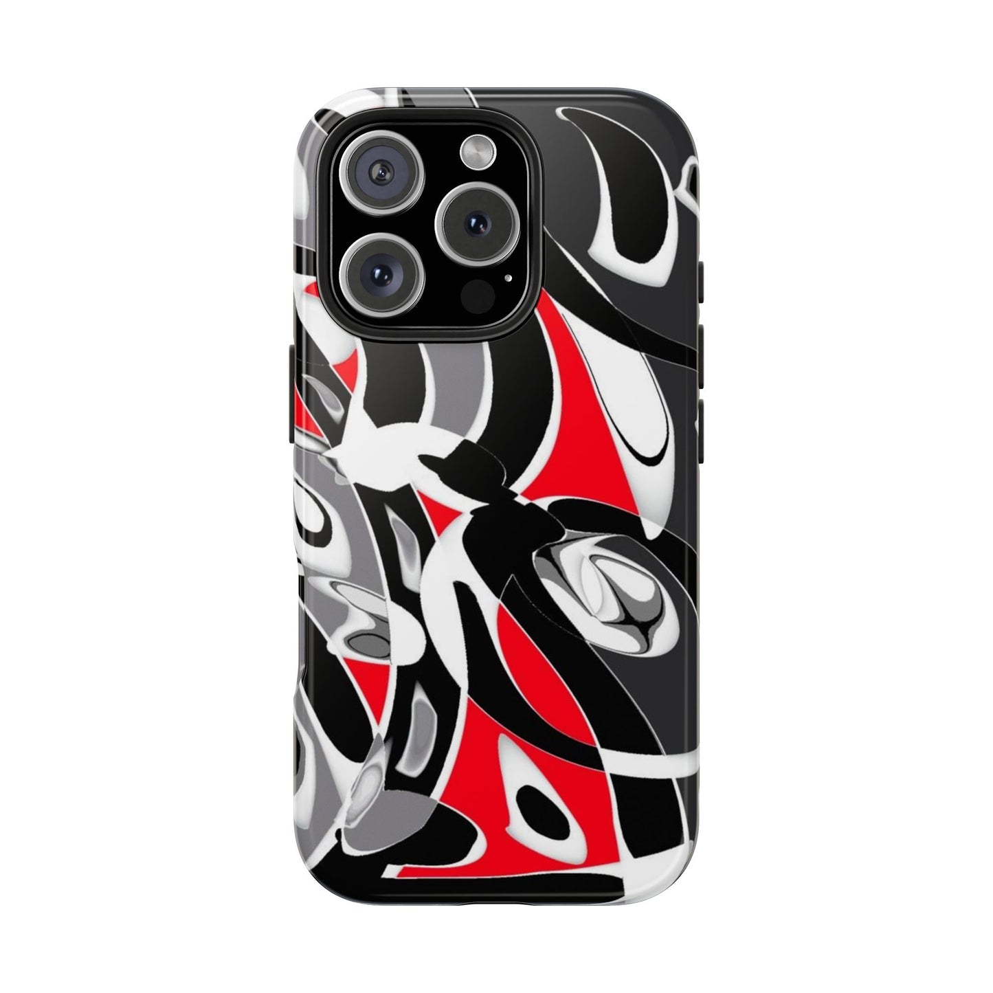 Phone Case - Calligraphy Design in Gray, White, and Red