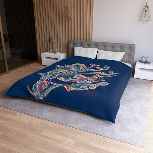 Kalli K Serenity Microfiber Duvet Cover – Elegant Modern Calligraphy design for your Bedrooms