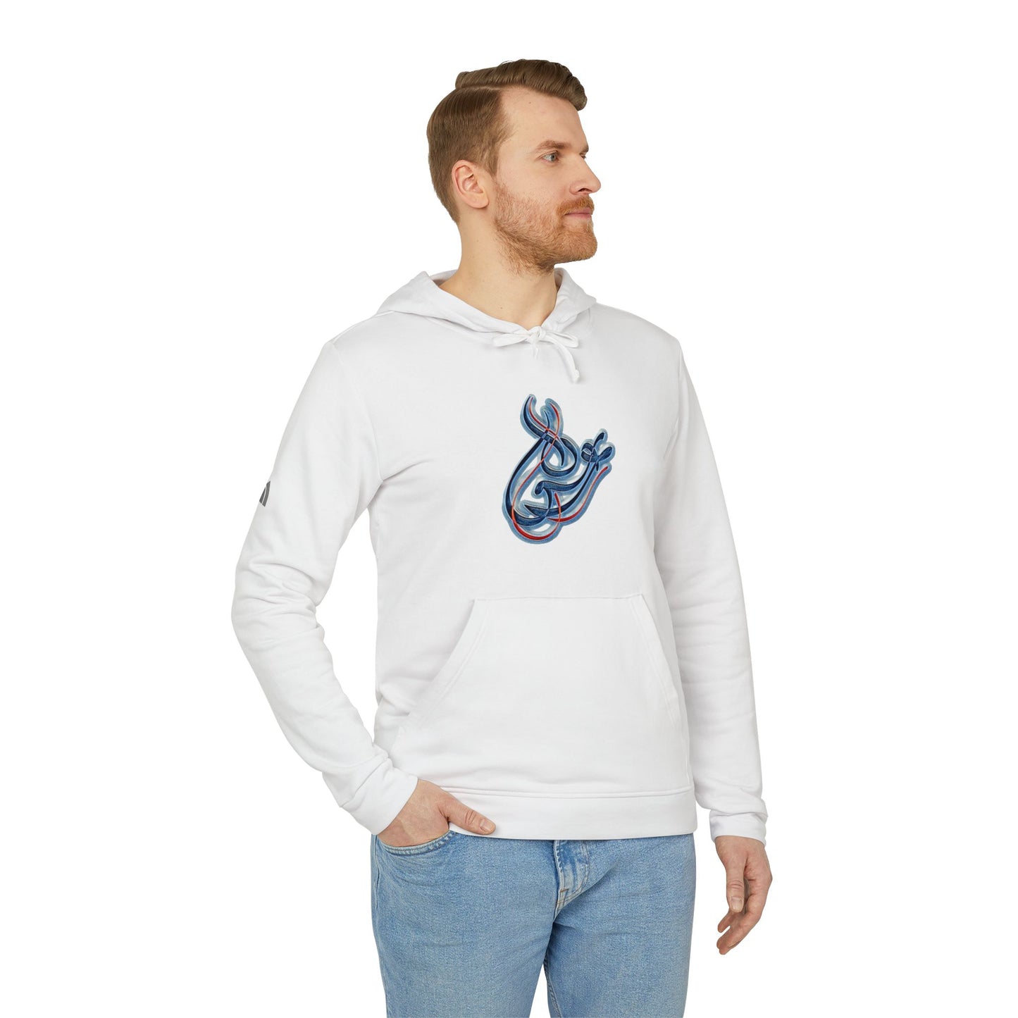 Kalli K X Adidas Unisex Fleece Hoodie-Modern Calligraphy LOVE