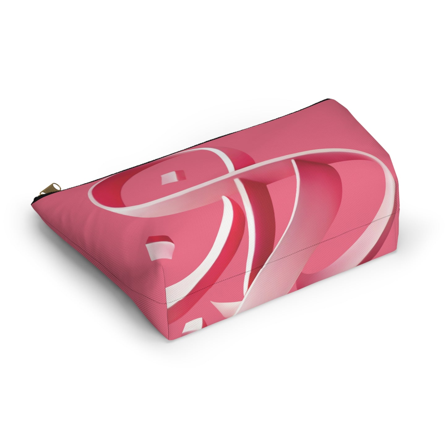 Pink ribbon Accessory Pouch w T-bottom