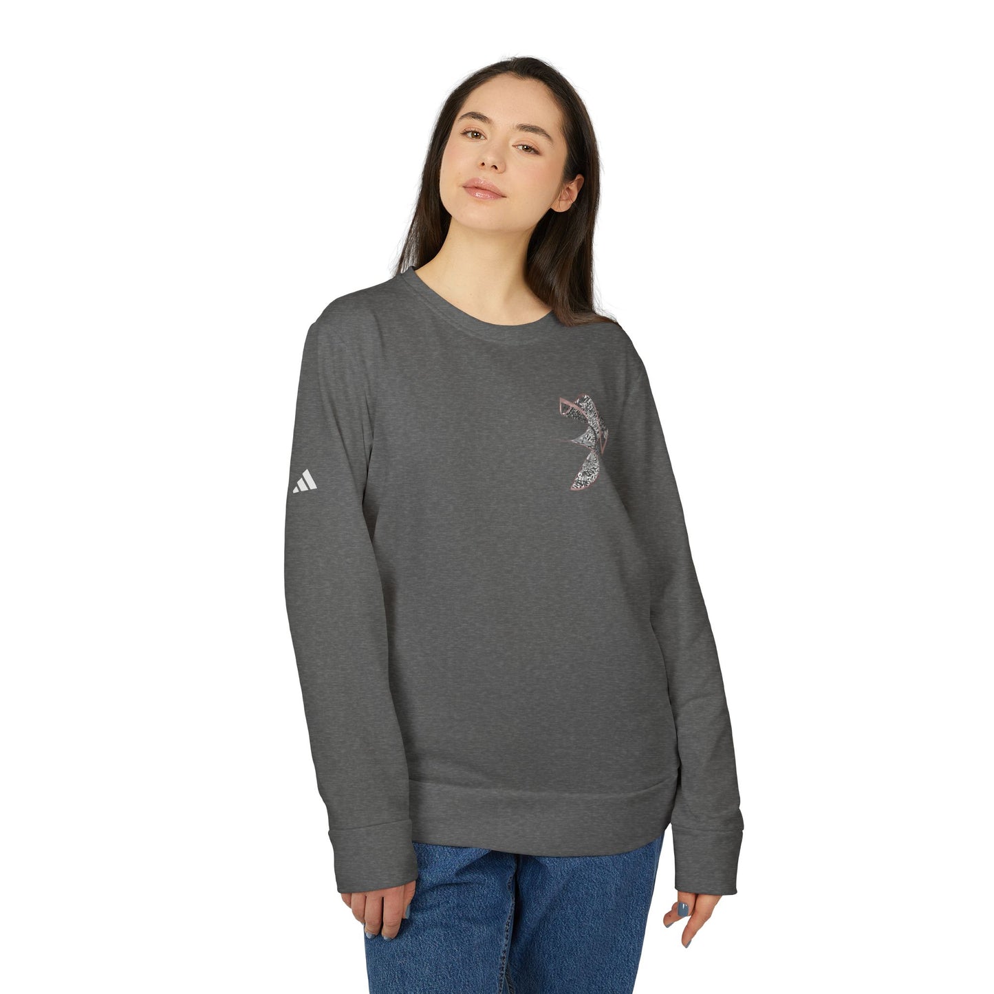 Trendy Unisex Fleece Crewneck Sweatshirt with Bold Design
