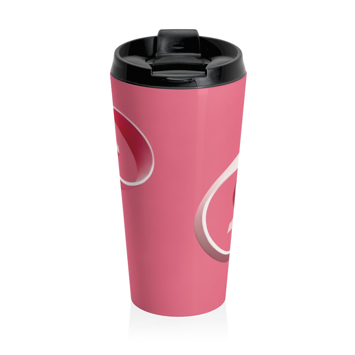 Pink Ribbon Calligraphy Stainless Steel Travel Mug