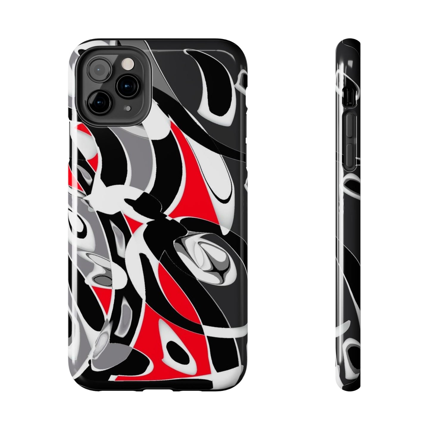 Phone Case - Calligraphy Design in Gray, White, and Red