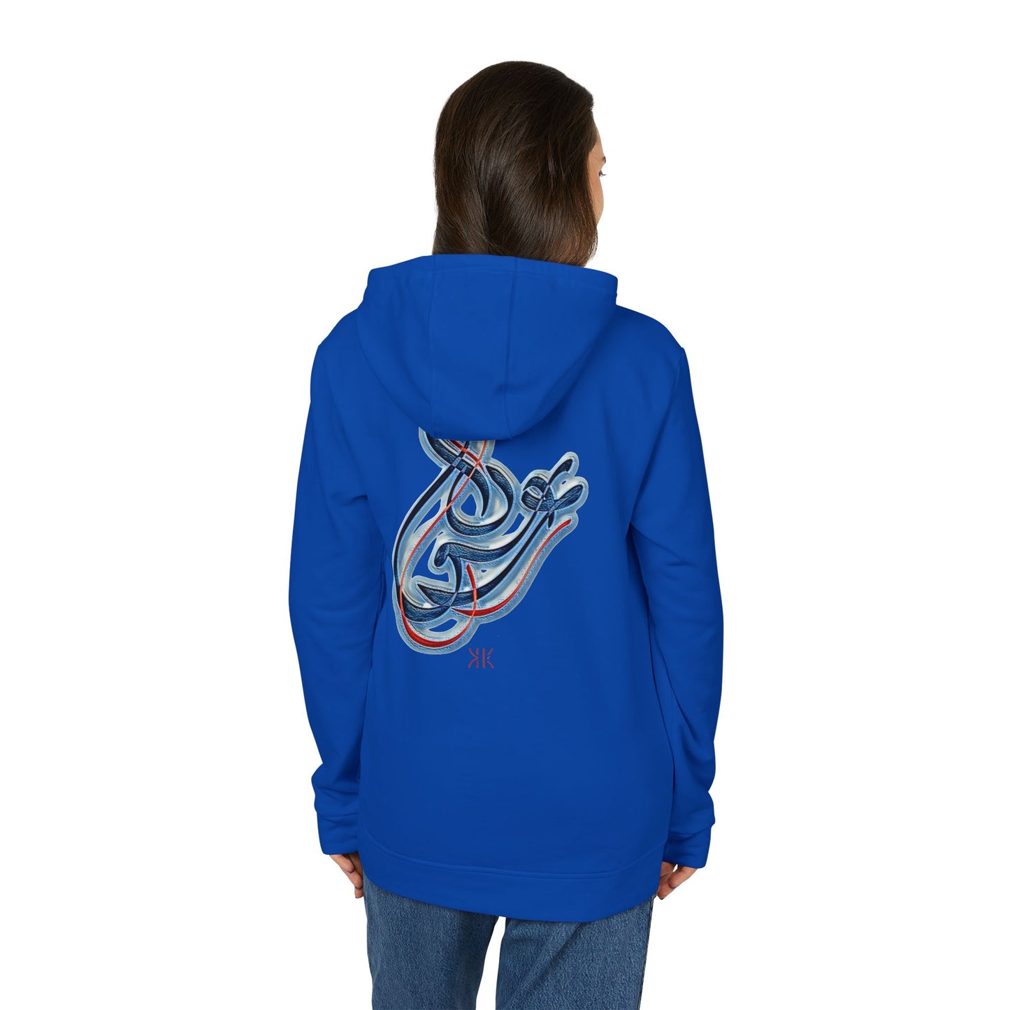 Kalli K X Adidas Unisex Fleece Hoodie-Modern Calligraphy LOVE