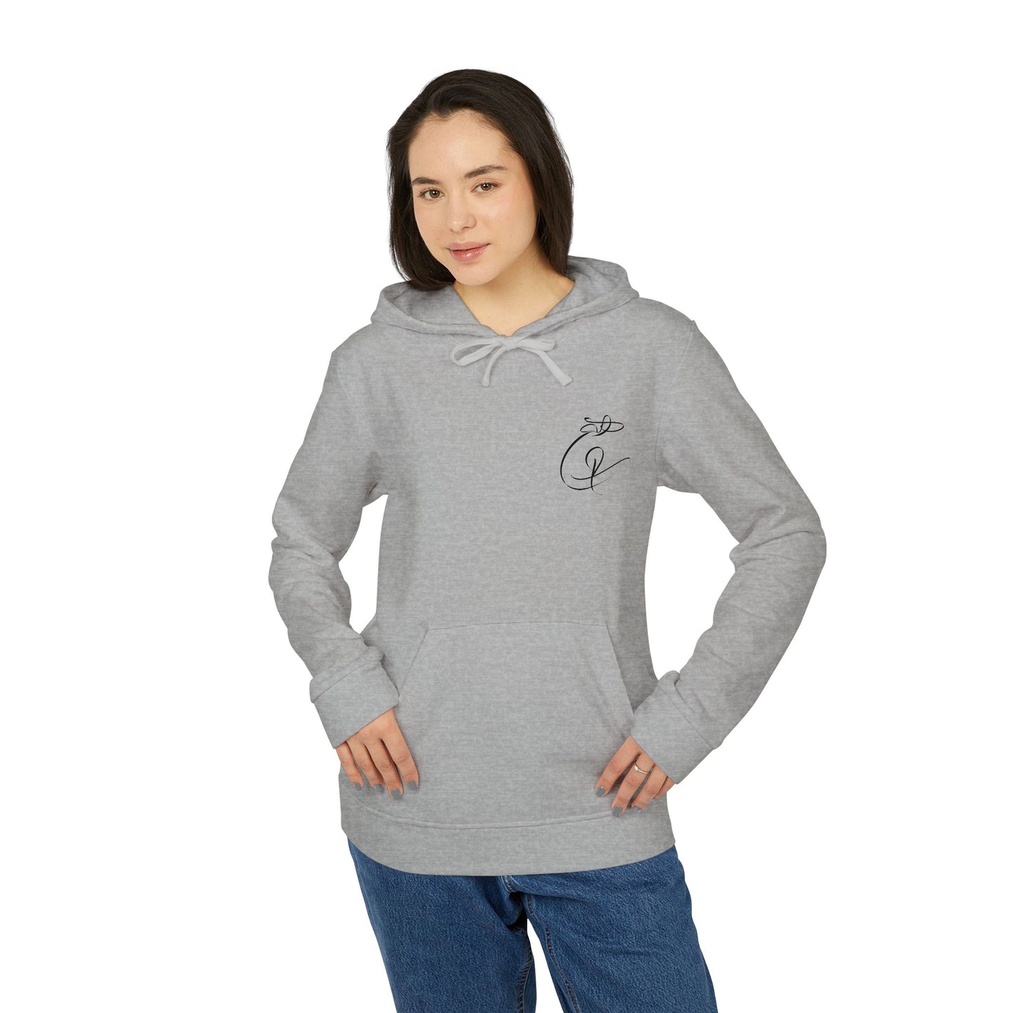 Fleece Hoodie with Modern Calligraphy Adidas Design