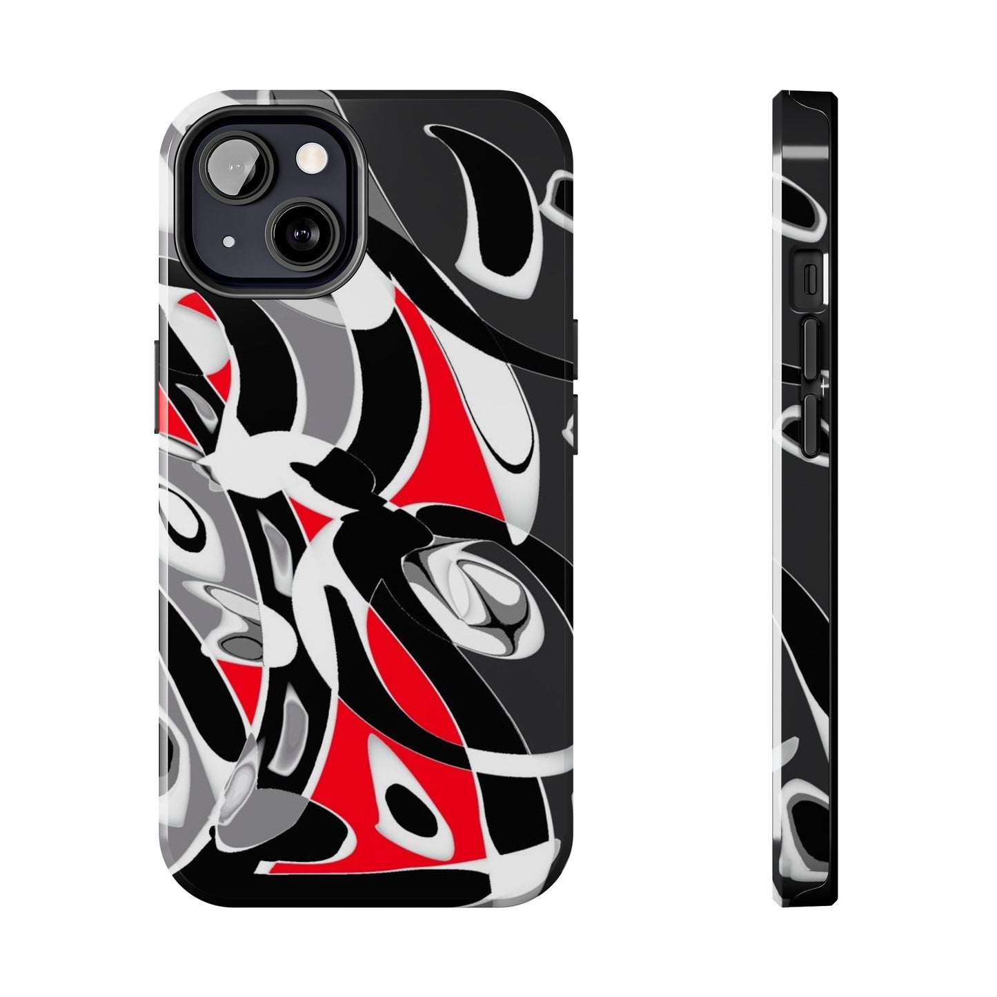 Phone Case - Calligraphy Design in Gray, White, and Red