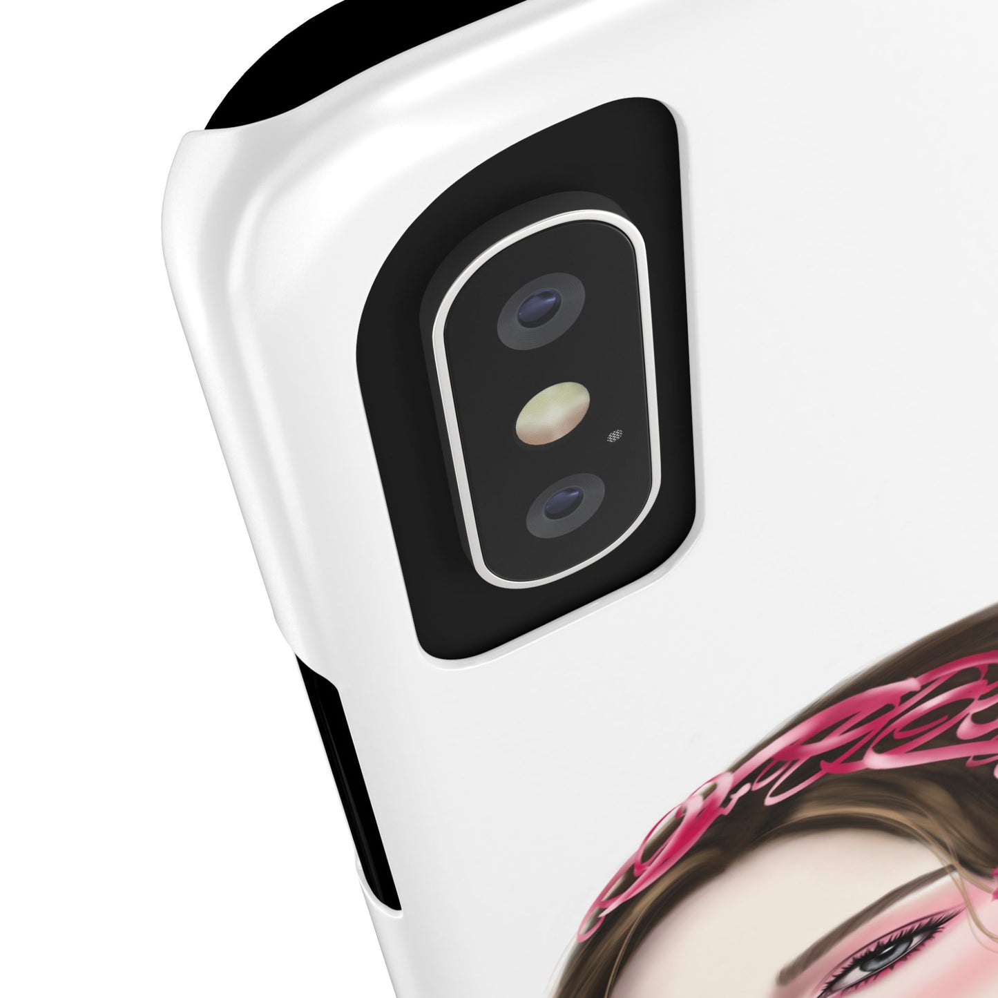 Phone Case - Beautiful Girl Headband Calligraphy Pink