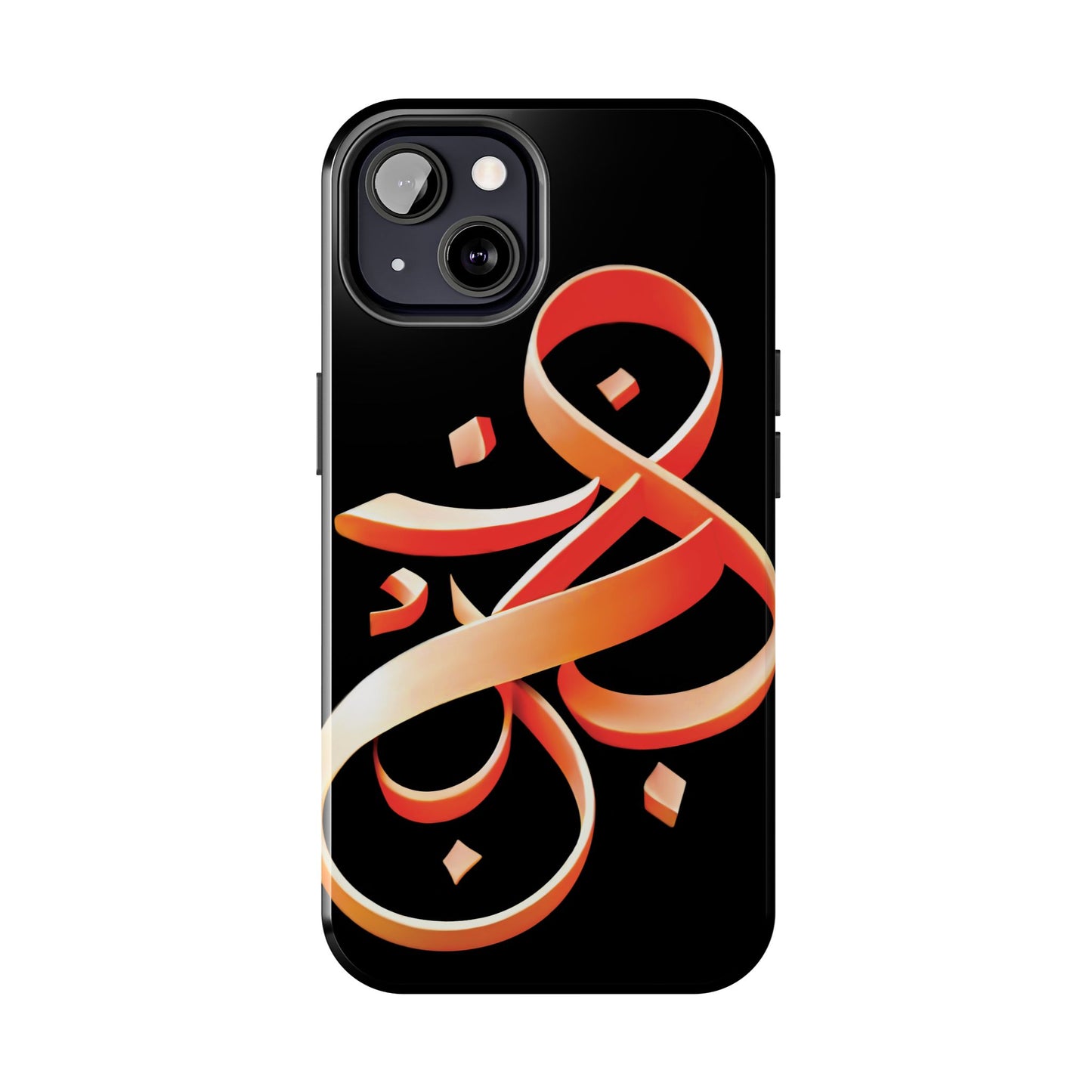 Copy of Phone Case - Persian Calligraphy Inspired Orange Ribbon Design, Unique and Elegant Gift