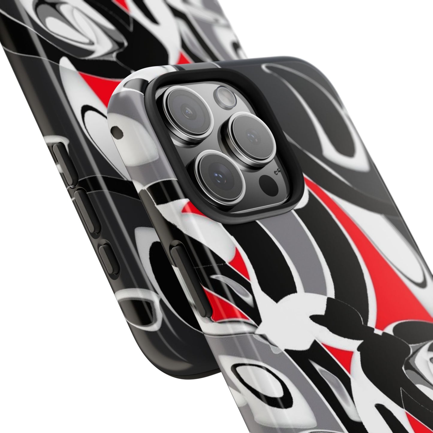 Phone Case - Calligraphy Design in Gray, White, and Red