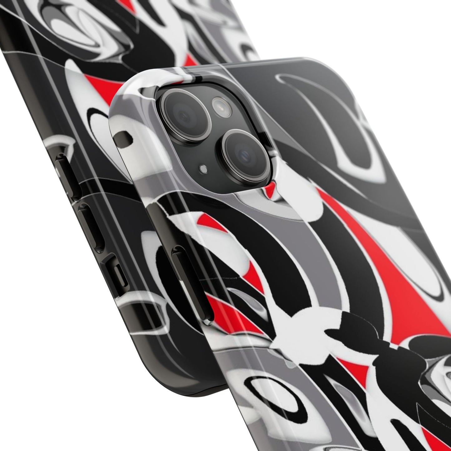 Phone Case - Calligraphy Design in Gray, White, and Red