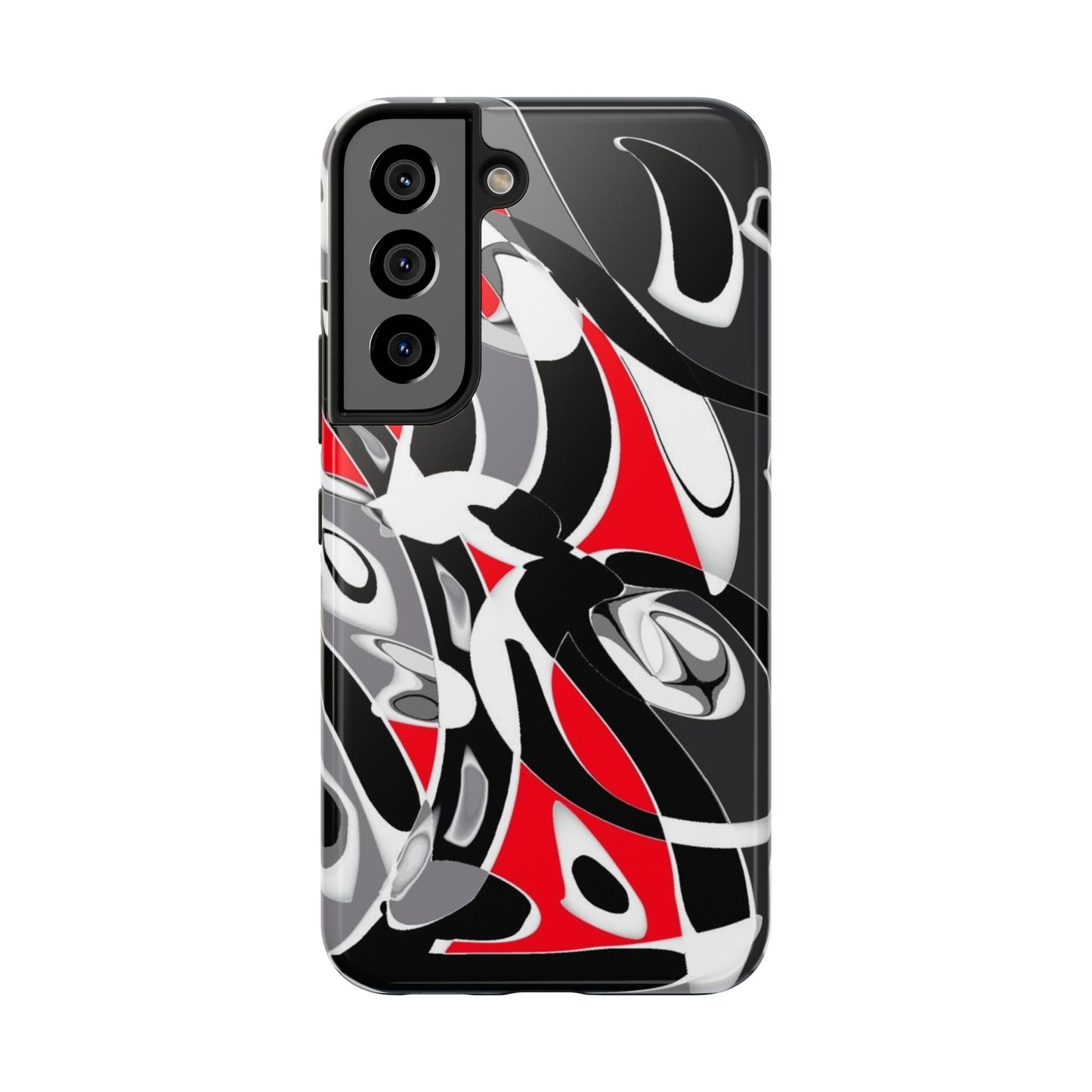 Phone Case - Calligraphy Design in Gray, White, and Red