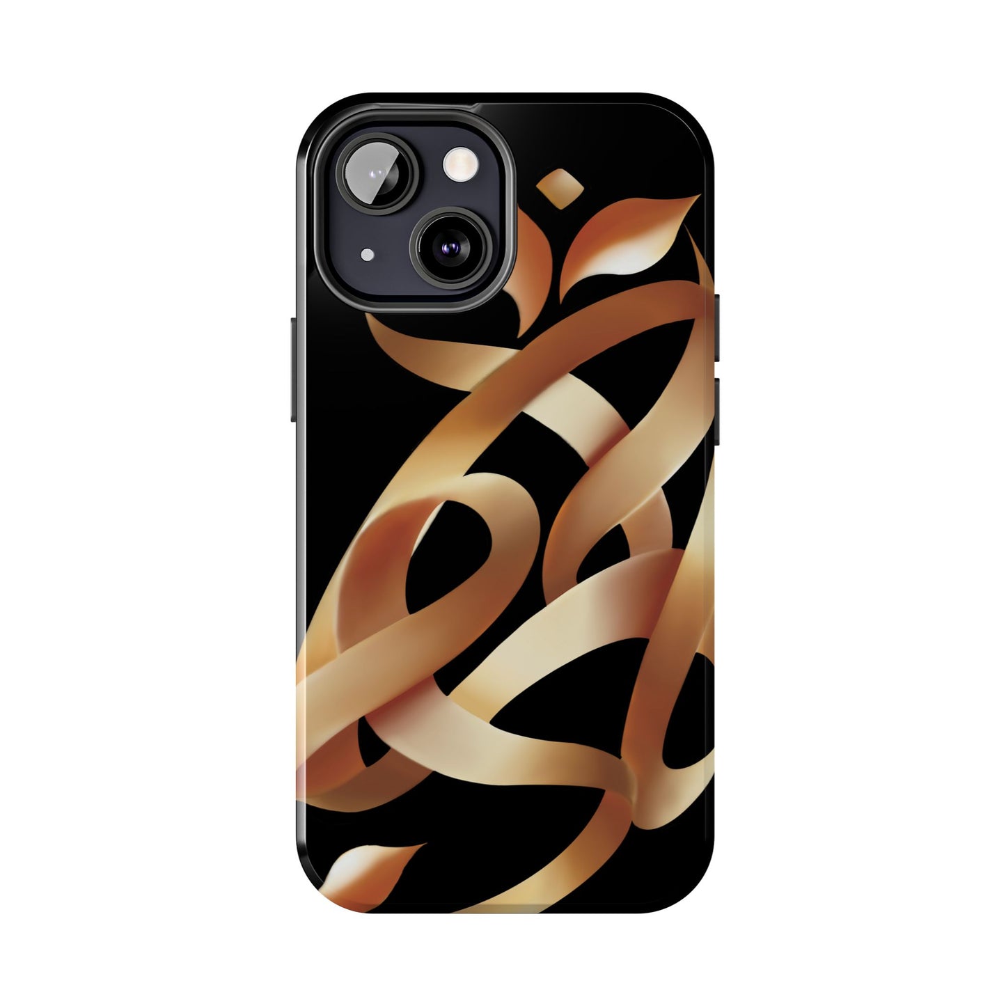 Gold Ribbon Phone Case Persian Calligraphy Modern Handwriting